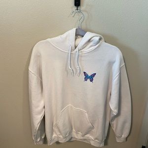 White butterfly hoodie, size S, price is negotiable.